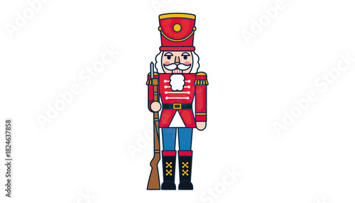 Nutcracker Soldier Figurine Toy Ornament for Display.