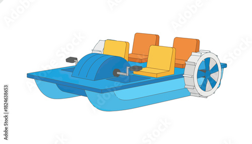 Blue Hovercraft with Orange Seats Ready for Adventure.