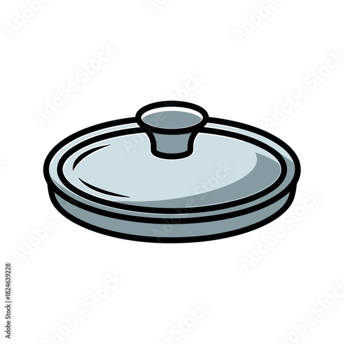 Foto Pot lid Icon on White Background Vector Art Illustration on white background
