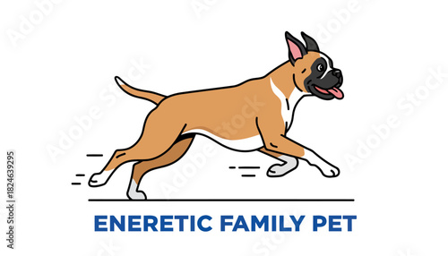 Energetic Running Dog Illustration in Motion.