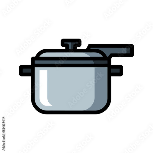 Pressure cooker icon on White Background Vector Art Illustration on white background.