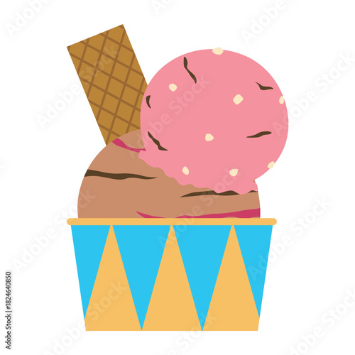 ストロベリーとチョコのカップアイス