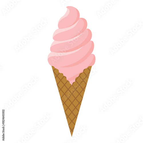 ストロベリー味のソフトクリーム