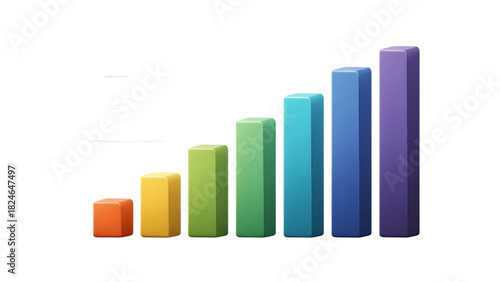Colorful bar chart showing growth and progress, isolated on transparent background Free Download Colorful bar chart showing growth and progress, isolated on transparent background - GFXLoad