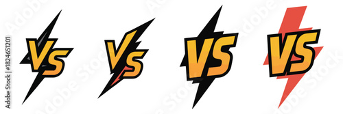 Battle versus logo with vs letters, representing game matches, competition, duel graphics