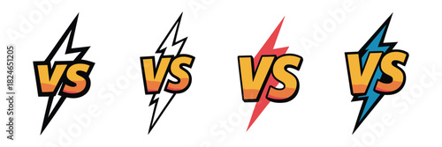 Battle versus logo with vs letters, representing game matches, competition, duel graphics