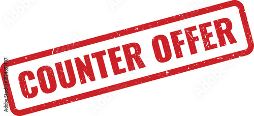 Distinctive red grunge Counter Offer rubber stamp symbol for negotiation and agreement processes