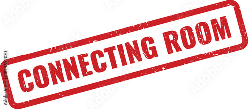 Authentic red rubber stamp with Connecting Room text for hospitality and hotel services