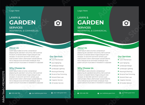 Lawn Mower & Landscaping Garden Service Flyer Template: Professional, Eye-Catching Brochure Design for Your Lawn Care Business Lawn Care and Gardening Services Flyer Design | Landscaping leaflet desig