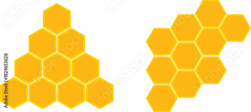 Bee and Honeycomb Icon Set. Hexagon Pattern and Structural Organization Interface. 