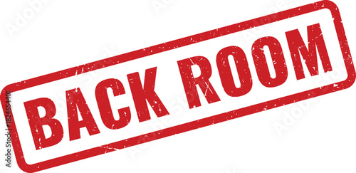 Official Back Room red grunge rubber stamp for exclusive access or private area