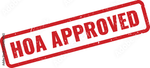 Red grunge texture stamp with HOA approved text for official documentation