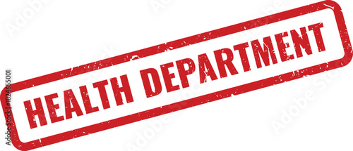Official Health Department red grunge rubber stamp for governmental and public services