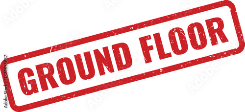 Ground Floor official rectangular rubber stamp mark used for building levels and signage