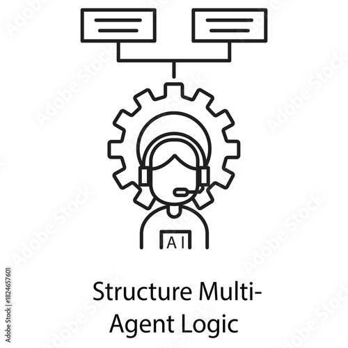 Structure Multi-Agent Logic Icon. Vector Design