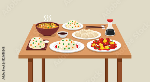 Enjoy delicious Asian cuisine with tasty noodles, savory dumplings, flavorful fried rice, and sweet and sour dishes, perfect for a satisfying meal at your favorite restaurant