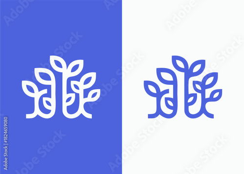Minimalist Abstract Plant Growth Logo