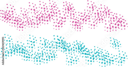 Celebratory stars scattered abstract pattern in pink and turquoise colors