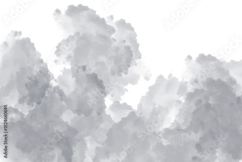 Grey abstract cloud or smoke shape on transparent background