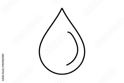 Simple black and white water drop outline design