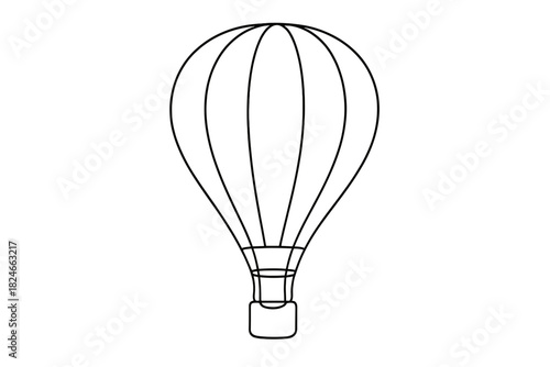 Simple black outline of a hot air balloon on white background