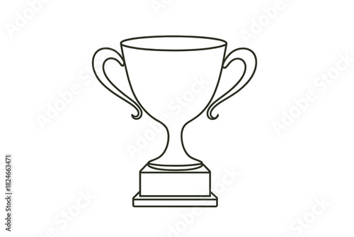 Outline of a trophy cup with handles on a raised base
