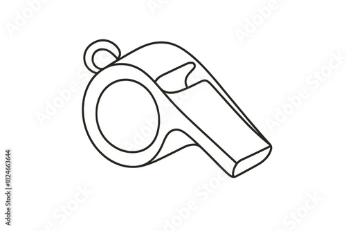 Outline drawing of a whistle with simple design and minimalist style