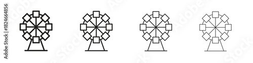 Ferris wheel icon. Simple outline style pack on white background. Suitable for Graphic designs