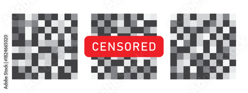 Blurred Sensitive Content Warning Banner with Censored Label on Transparent