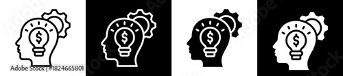 Business Intelligence Icon Set In Black And White Filled Style Collection 