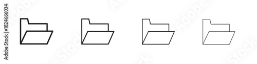 Folder icon. Simple outline style pack on white background. Suitable for Graphic designs