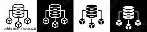 Big Data Icon Set In Black And White Filled Style Collection 