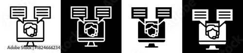 Virtual Assistant Icon Set In Black And White Filled Style Collection 