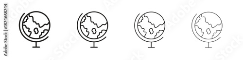 Globe icon. Simple outline style pack on white background. Suitable for Graphic designs