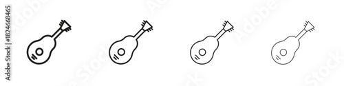 Guitar icon. Simple outline style pack on white background. Suitable for Graphic designs