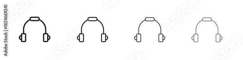 Headset icon. Simple outline style pack on white background. Suitable for Graphic designs