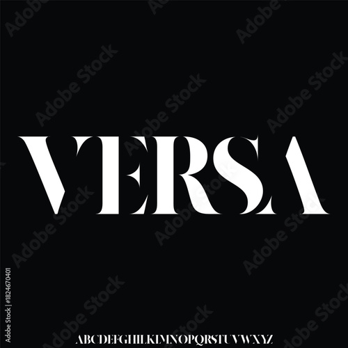 Modern tech futuristic style sans serif alphabet display font vector