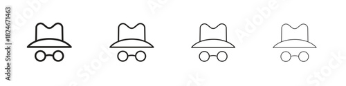Incognito icon. Simple outline style pack on white background. Suitable for Graphic designs
