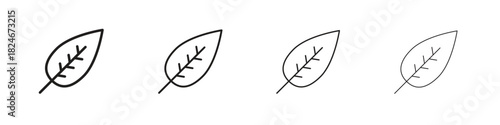 Leaf icon. Simple outline style pack on white background. Suitable for Graphic designs