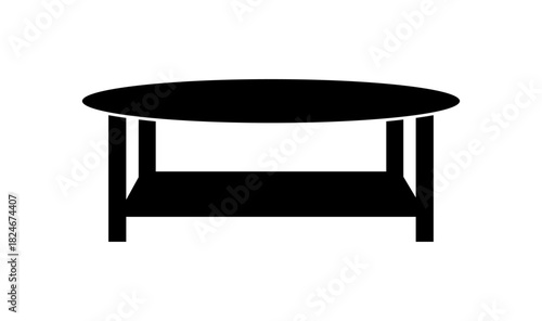 Modern Round Table Furniture Silhouette Icon