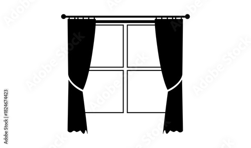 Window with Curtains Home Interior Silhouette