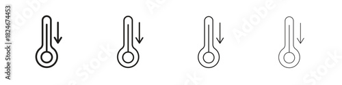 Low Temperature icon. Simple outline style pack on white background. Suitable for Graphic designs