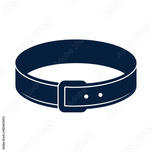 Belt silhouette vector icon waist accessory fastener on white background