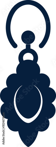 Earring vector icon jewelry ear accessory on white background