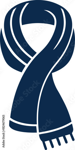 Scarf vector icon neckwear winter accessory on white background