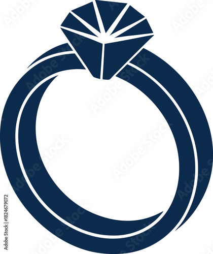 Ring vector icon jewelry finger ring on white background