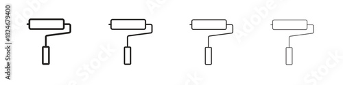 Paint roller icon. Simple outline style pack on white background. Suitable for Graphic designs
