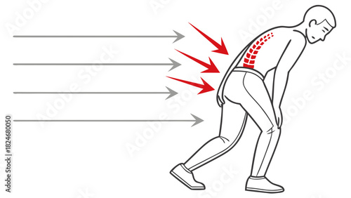 “Human anatomy icons, back pain silhouette, medical diagnostic symbols, simple geometric lines, SVG vector, professional healthcare illustration”
