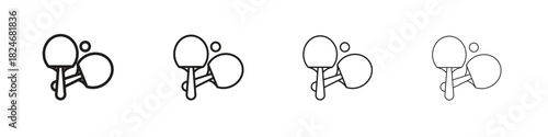 Ping pong icon. Simple outline style pack on white background. Suitable for Graphic designs