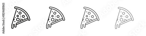 Pizza slice icon. Simple outline style pack on white background. Suitable for Graphic designs